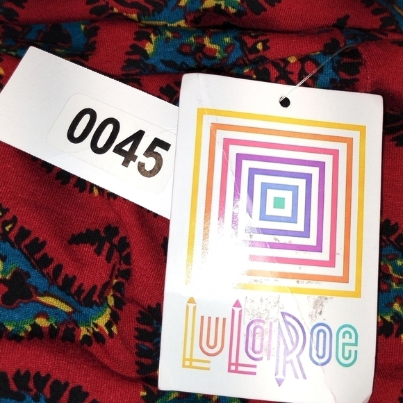 Lularoe summer dress red back out maxi high low Size: L - Picture 3 of 5